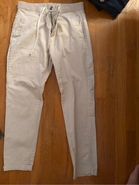 Men's Casual Drawstring Chino Pants - Beige